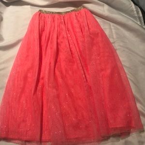 Long hot pink & gold skirt